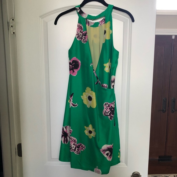 Jcrew silk floral halter dress size 0, like new - Picture 4 of 5